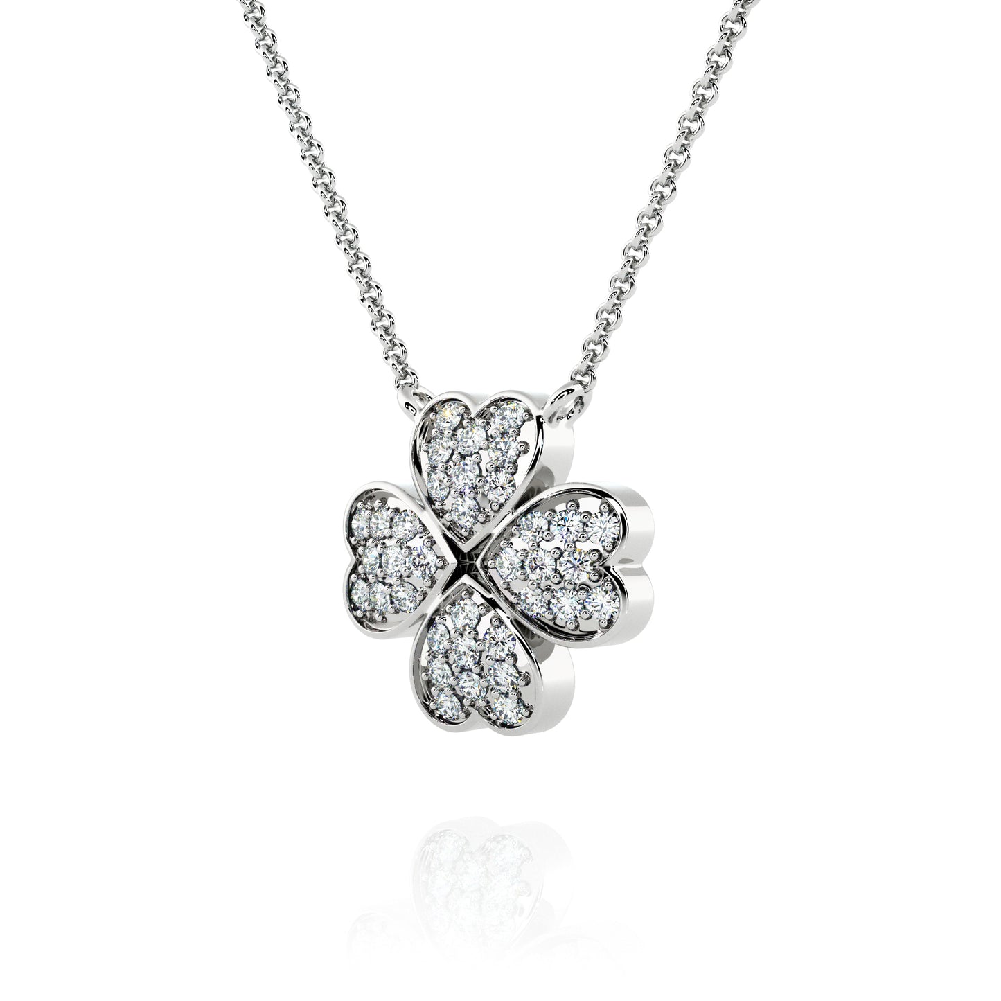 Necklace Clover 14K Gold Diamonds