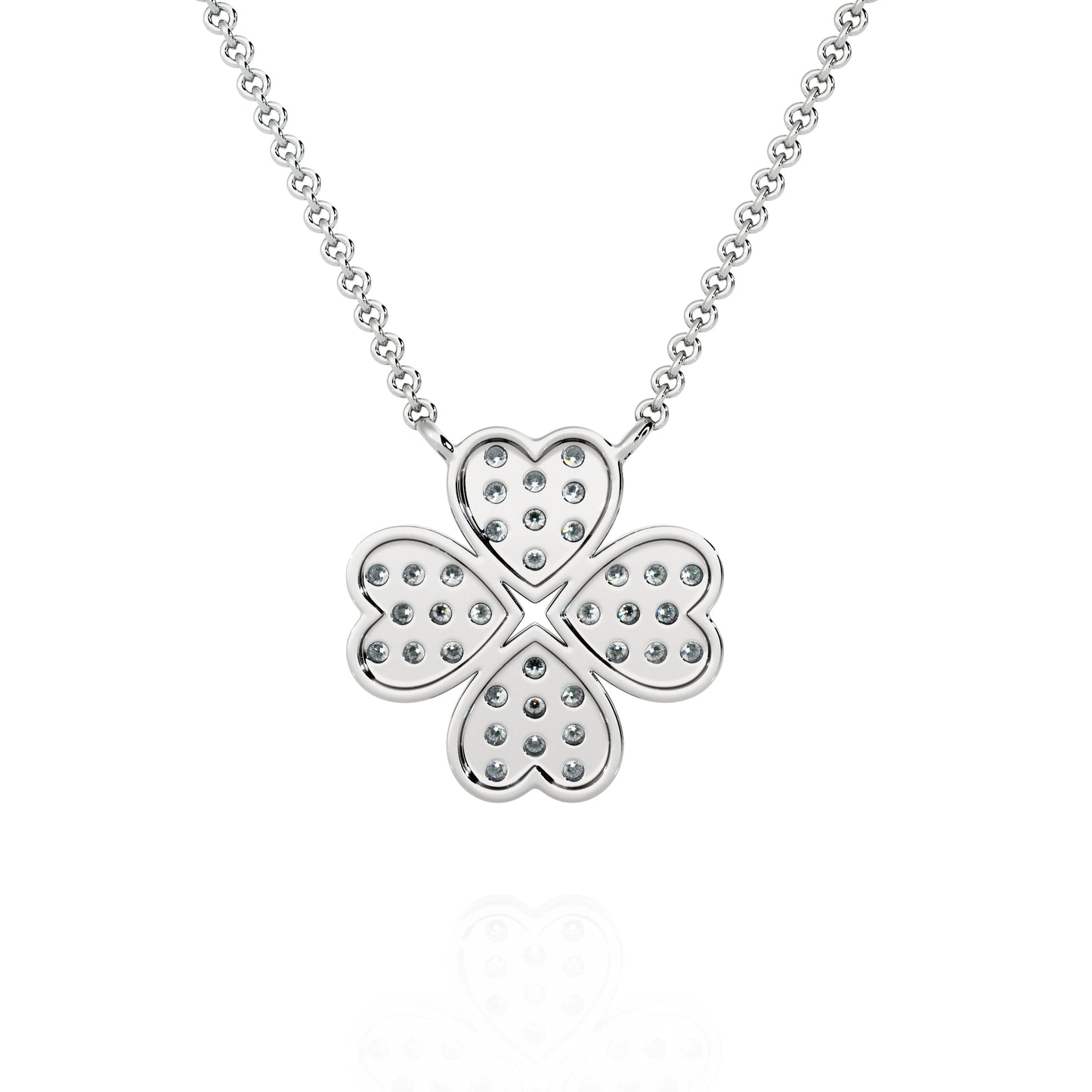 Necklace Clover 14K Gold Diamonds