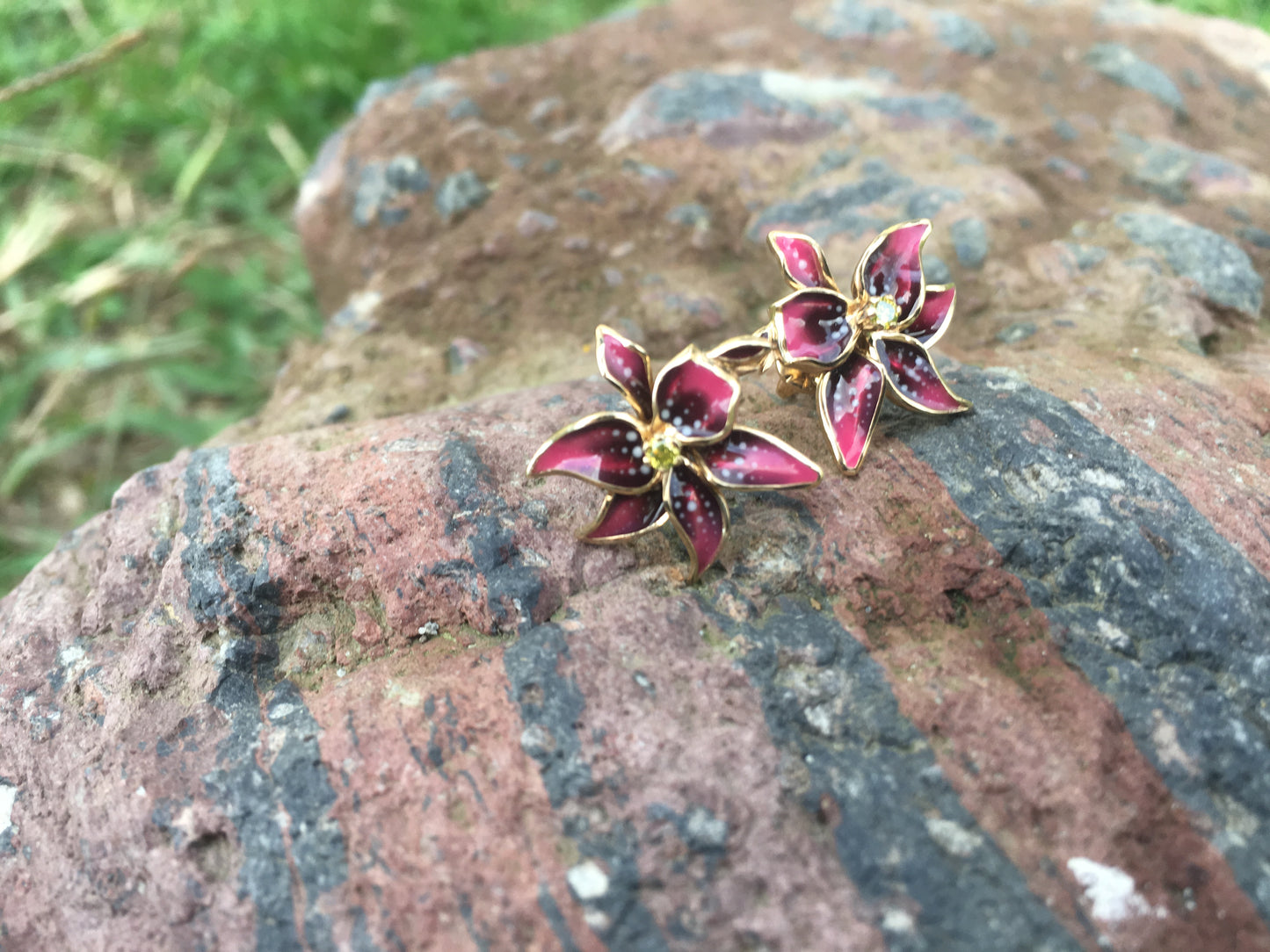 LILY Diamond Enamel Studs Earrings