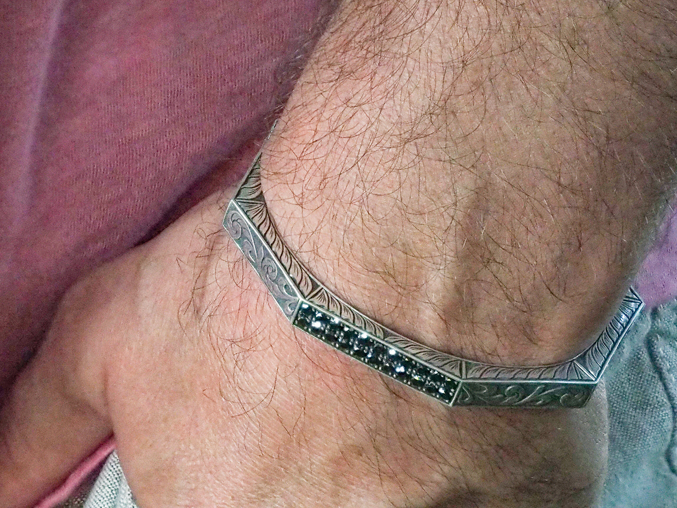 Bracelet Sterling Silver 925 Engraving HandMade
