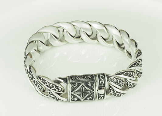 Bracelet Bangle Sterling Silver 925 for man Gothic Biker