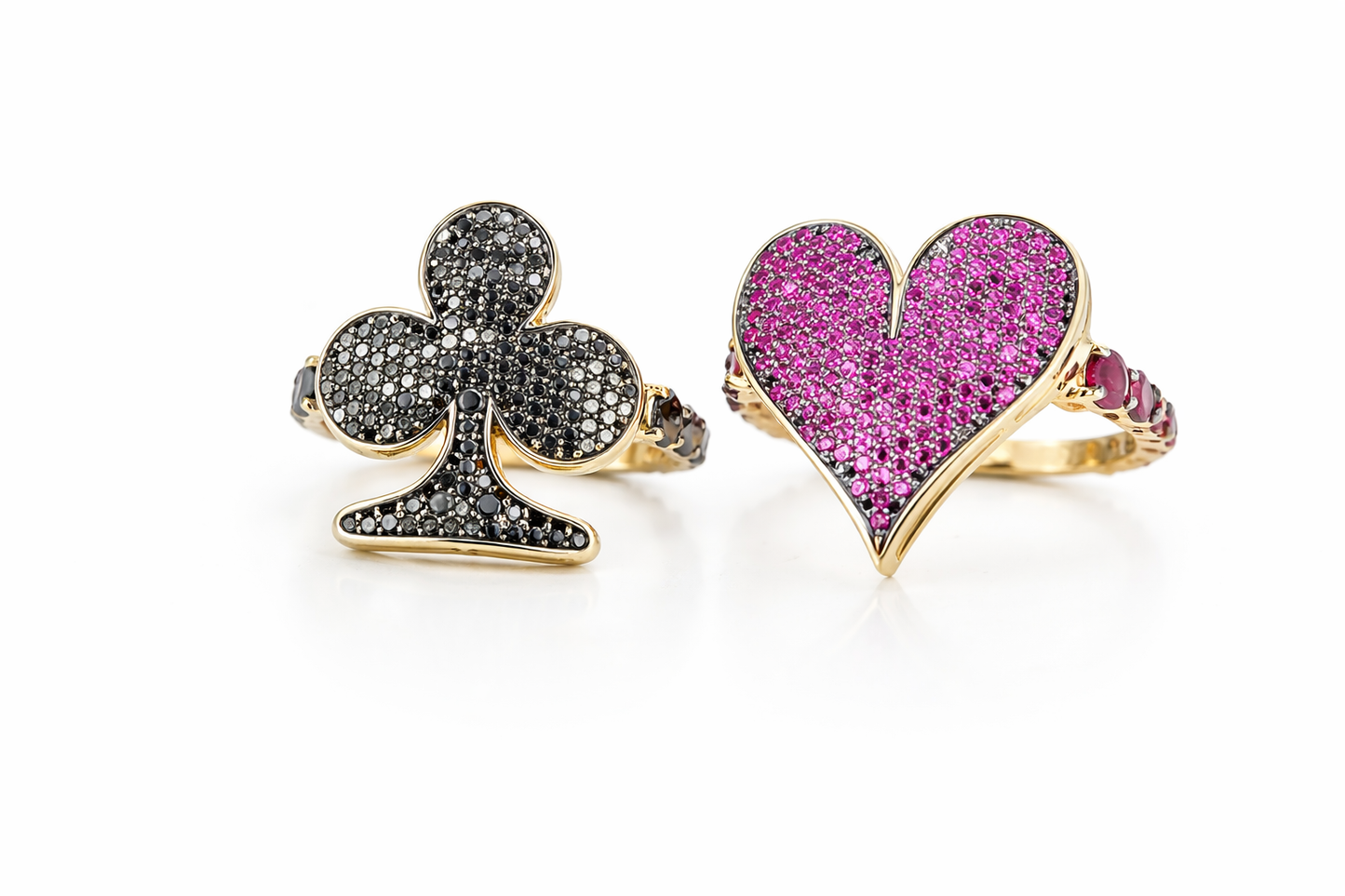 Ring 18KY Black Diamonds , Casino collection