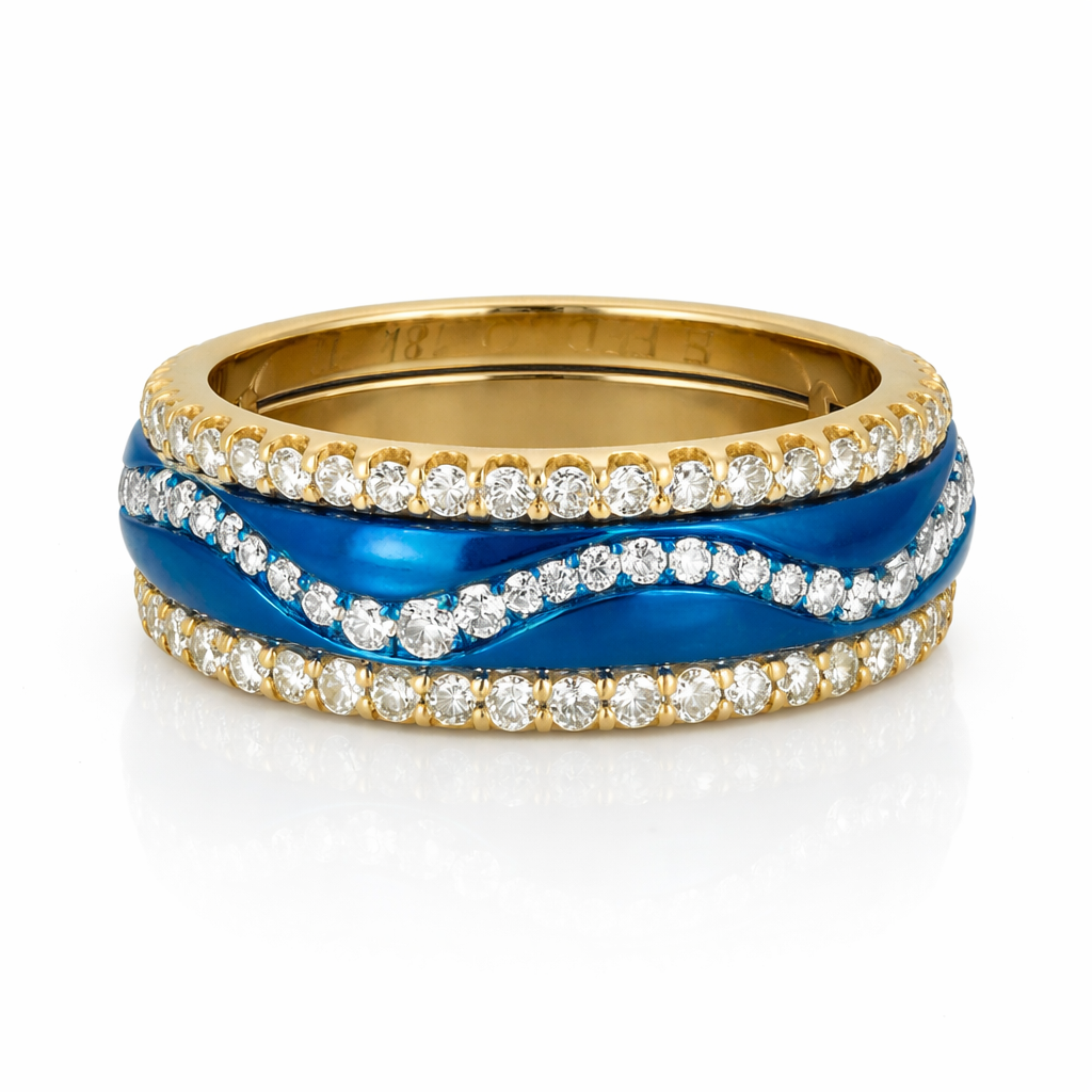 18K Gold & Titanium Natural Diamond Ring – 1.40 CT