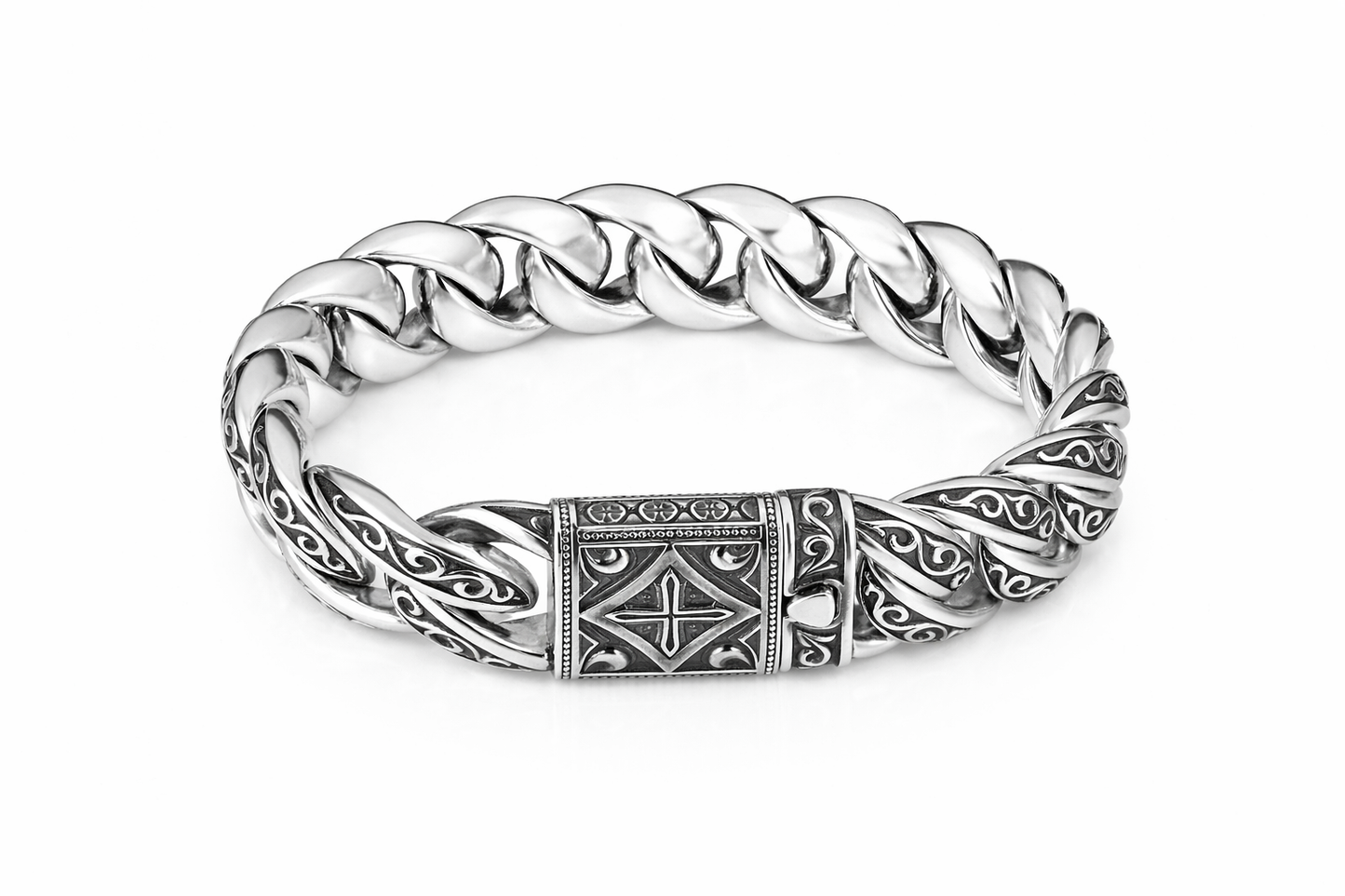 Bracelet Bangle Sterling Silver 925 for man Gothic Biker