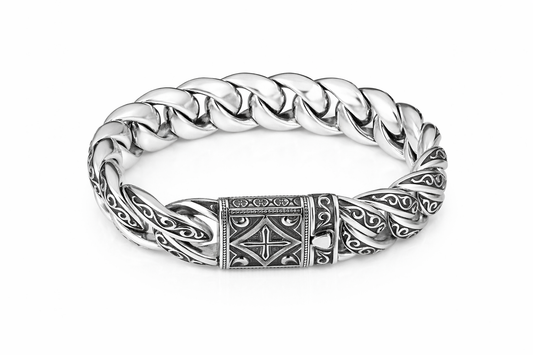 Bracelet Bangle Sterling Silver 925 for man Gothic Biker