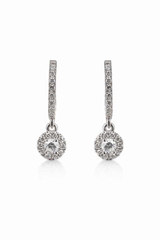 Diamond Earrings 14K White Gold