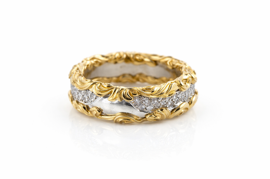 Platinum & 18K Yellow Gold Natural Diamond Ring – 0.80 Carat