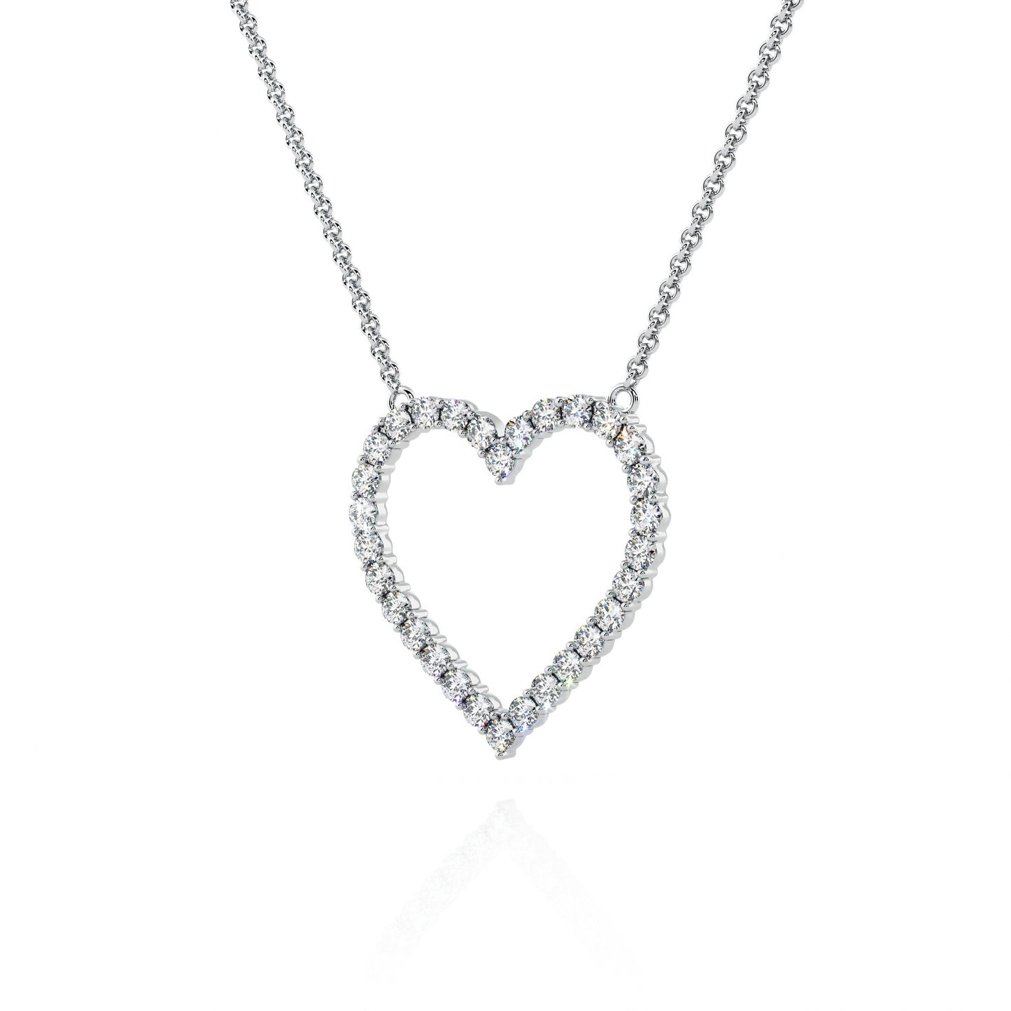 Necklace Heart Gold 14K Diamonds