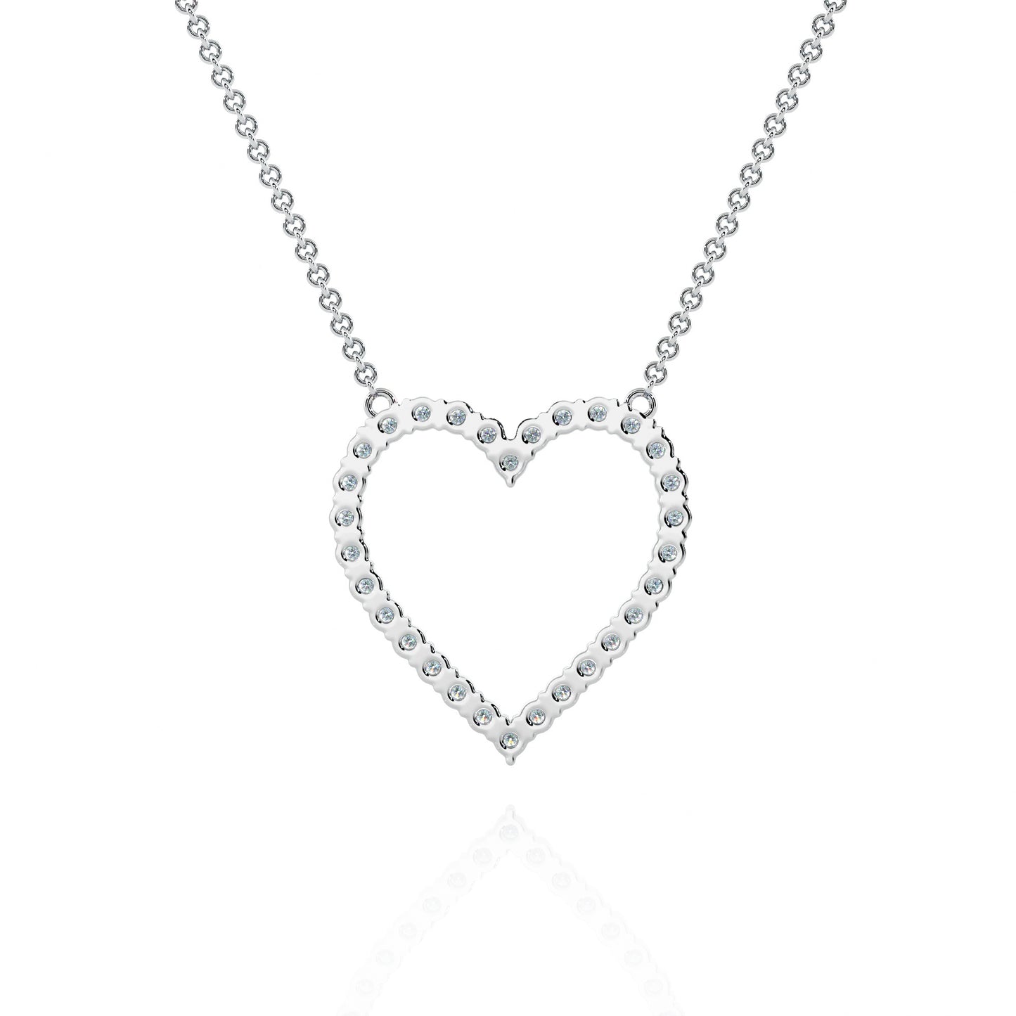 Necklace Heart Gold 14K Diamonds